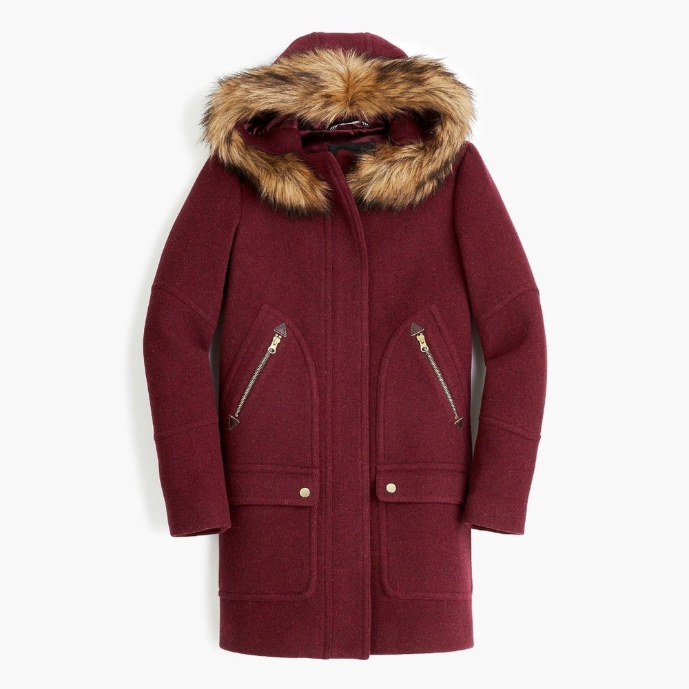 Tall chateau parka in Italian stadium-cloth wool